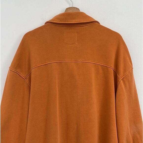 Avec Les Filles Oversized Shirt Jacket Shacket Cozy Patch Pockets Orange - Med - Picture 5 of 14